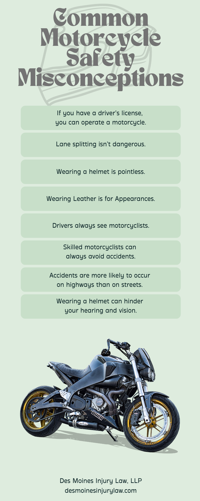 Common Motorcycle Safety Misconceptions Infographic