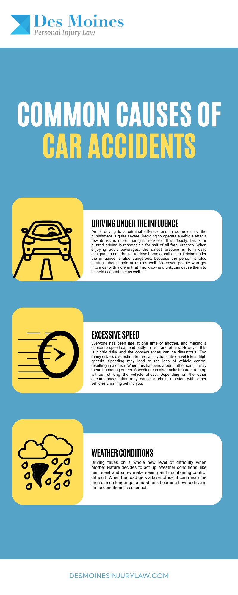 common causes of car accidents infographic