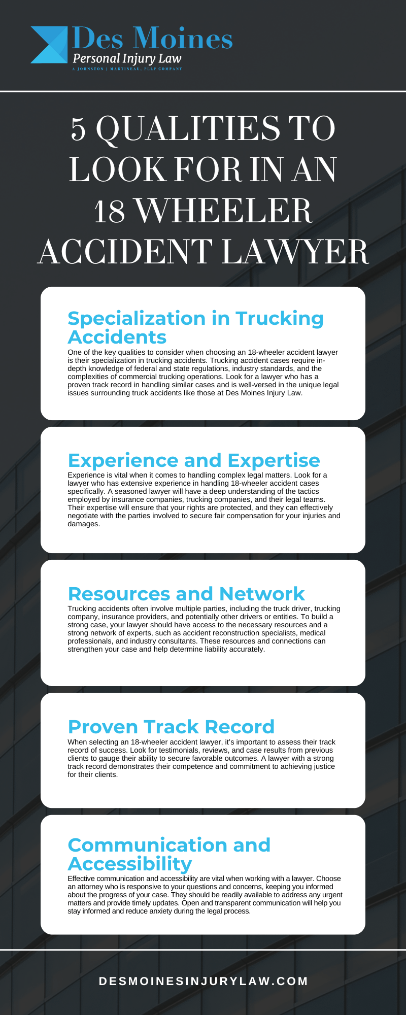 5 Qualities to Look for In An 18 Wheeler Accident Lawyer Infographic